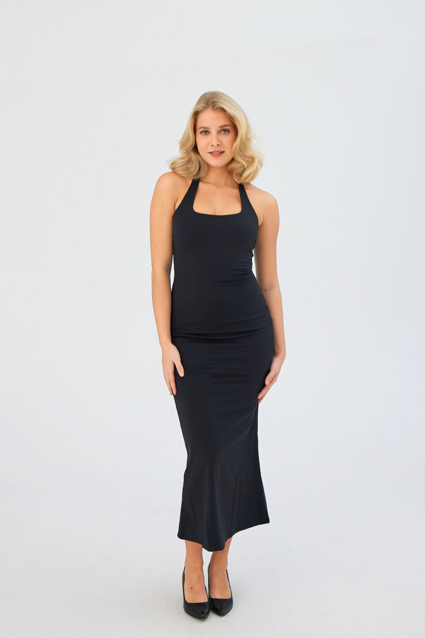 HALTER NECK MIDI DRESS